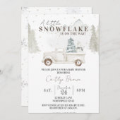 Eine kleine Schneeflocke auf der Way Baby Dusche Einladung (Vorne/Hinten)