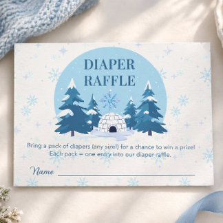 Eine kleine Schneeflocke Baby Shower Windel-Raffle Begleitkarte