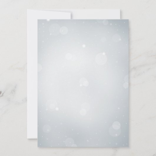 Eine kleine Schneeflocke befindet sich auf der Way Einladung (Rückseite)