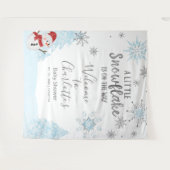 Eine kleine Schneeflocke Blue Baby Dusche Hintergr Wandteppich (Vorderseite (Horizontal))