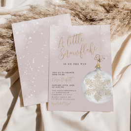 Eine kleine Schneeflocke Blush Pink Baby Dusche Einladung