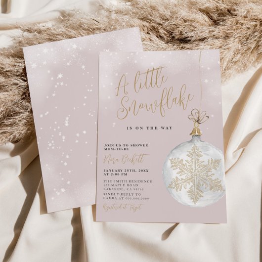 Eine kleine Schneeflocke Blush Pink Baby Dusche Einladung
