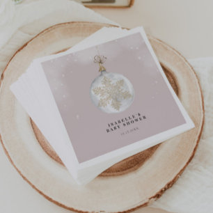 Eine kleine Schneeflocke Blush Pink Baby Dusche Serviette