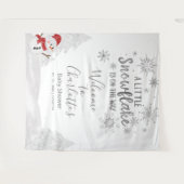 Eine kleine Schneeflocke, graue Babydusche im Hint Wandteppich (Vorderseite (Horizontal))