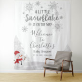 Eine kleine Schneeflocke, graue Babydusche im Hint Wandteppich (Beispiel)