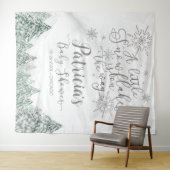 Eine kleine Schneeflocke, graue Babydusche im Hint Wandteppich (Beispiel (Horizontal))