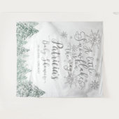 Eine kleine Schneeflocke, graue Babydusche im Hint Wandteppich (Vorderseite (Horizontal))