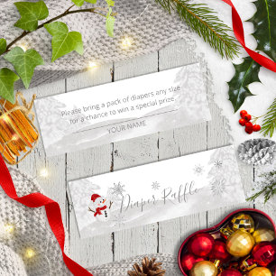 Eine kleine Schneeflocke Graue Babydusche Mini Visitenkarte