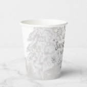 Eine kleine Schneeflocke Graue Babydusche Pappbecher (Rechts)