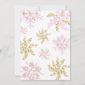 Eine kleine Schneeflocke ist auf dem Weg zur Babyd Einladung (Rückseite)