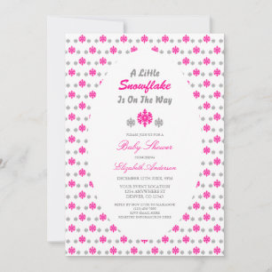 Eine kleine Schneeflocke ist auf dem Weg zur Babyd Einladung