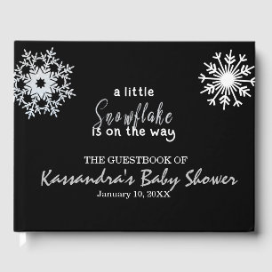 Eine kleine Schneeflocke ist auf dem Weg zur Babyd Gästebuch