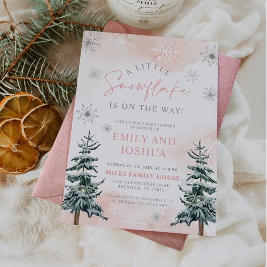 Eine kleine Schneeflocke ist auf dem Weg zur Dusch Einladung