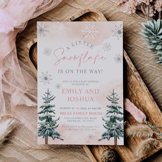 Eine kleine Schneeflocke ist auf dem Weg zur Dusch Einladung