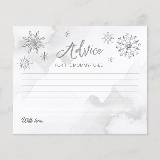 Eine kleine Schneeflocke ist auf dem Weg zur Graue (Vorderseite)