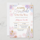Eine kleine Schneeflocke ist auf der Einladung (Vorderseite)
