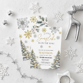 Eine kleine Schneeflocke ist unterwegs, Babydusche Einladung