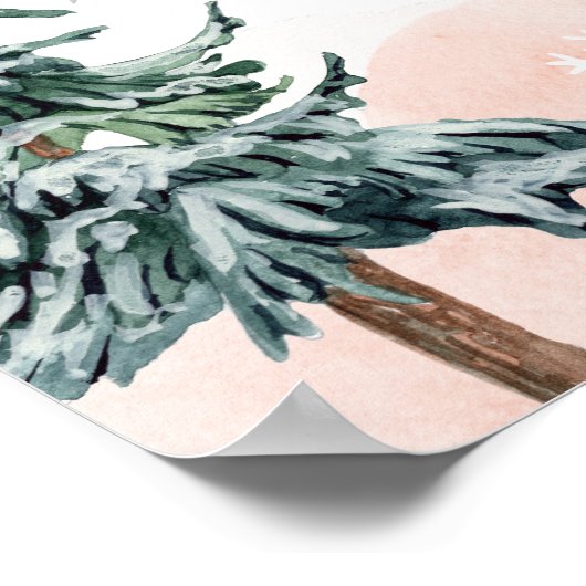 Eine kleine Schneeflocke ist unterwegs Begrüßungsp Poster (Ecke)