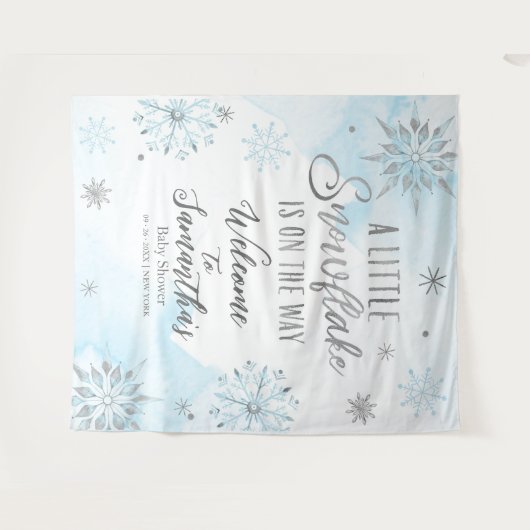 Eine kleine Schneeflocke Junge Winter Baby Dusche  Wandteppich (Vorderseite (Horizontal))