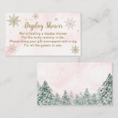 Eine kleine Schneeflocke Pink Baby Dusche Begleitkarte (Vorne/Hinten)