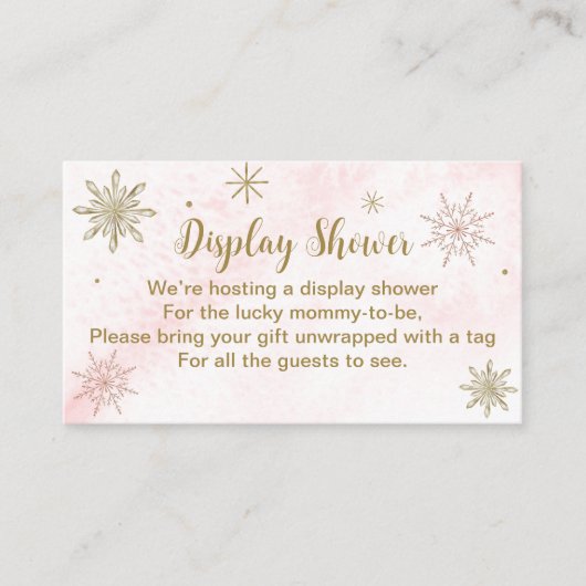 Eine kleine Schneeflocke Pink Baby Dusche Begleitkarte (Vorderseite)