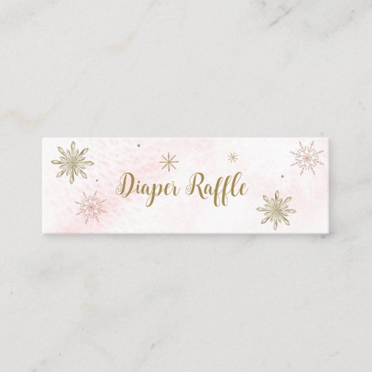 Eine kleine Schneeflocke Pink Baby Dusche Mini Visitenkarte (Vorderseite)