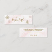 Eine kleine Schneeflocke Pink Baby Dusche Mini Visitenkarte (Vorne/Hinten)