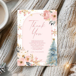 Eine kleine Schneeflocke Pink Winter Baby Dusche Dankeskarte