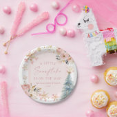 Eine kleine Schneeflocke Pink Winter Baby Dusche Pappteller (Party)