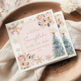 Eine kleine Schneeflocke Pink Winter Baby Dusche Serviette