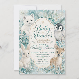 Eine kleine Schneeflocke Winter-Baby-Party Einladung