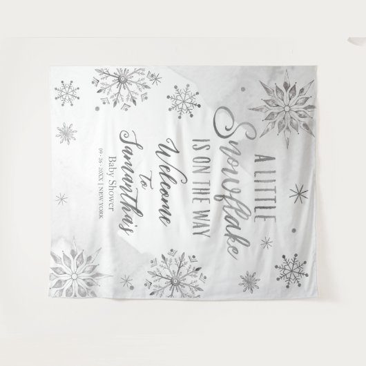 Eine kleine Schneeflocke Winterdusche im Hintergru Wandteppich (Vorderseite (Horizontal))