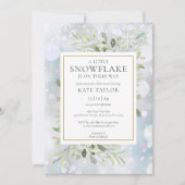 Eine kleine Schneeflocke Winterschneedusche Einladung (Vorderseite)