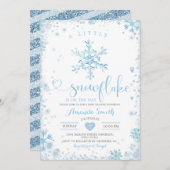 Eine kleine Schneeflocken-Winter-Babydusche Einladung (Vorne/Hinten)