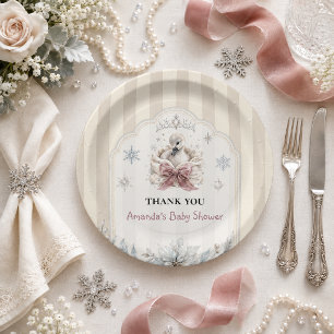 Eine kleine Schwan-Winterprinzessin-Baby-Party Pappteller