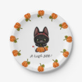 Eine kleine schwarze Boo-Babydusche Pappteller (Vorderseite)