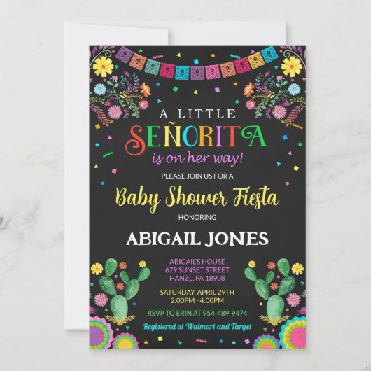 Eine kleine Senorita-Baby-Dusche Einladung (Vorderseite)