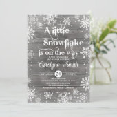 Eine kleine Snowflake-Baby-Dusche Einladung (Stehend Vorderseite)