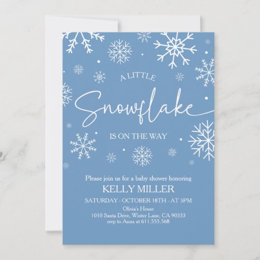 Eine kleine Snowflake-Babydusche Einladung (Vorderseite)