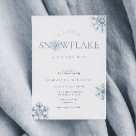 Eine kleine Snowflake Blue Baby Dusche Einladung