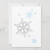 Eine kleine Snowflake Blue Baby Dusche Einladung (Rückseite)
