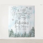 Eine kleine Snowflake Blue Baby Dusche Hintergrund Wandteppich (Vorderseite)