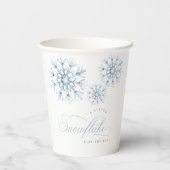 Eine kleine Snowflake Blue Baby Dusche Pappbecher (Rückseite)