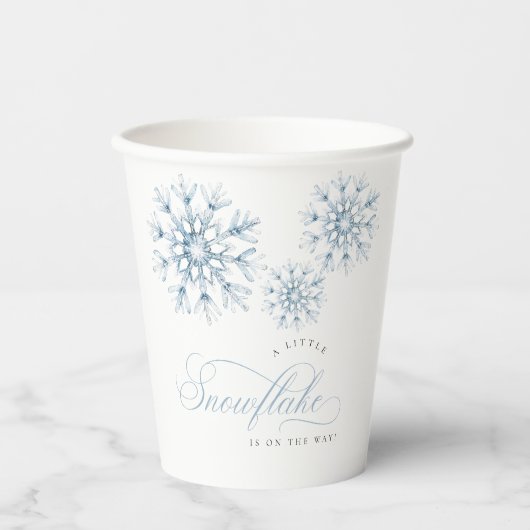 Eine kleine Snowflake Blue Baby Dusche Pappbecher (Vorderseite)