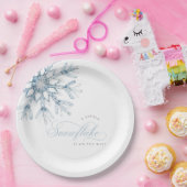 Eine kleine Snowflake Blue Baby Dusche Pappteller (Party)