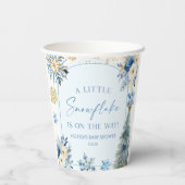 Eine kleine Snowflake Blue Winter Baby Dusche Pappbecher (Rückseite)