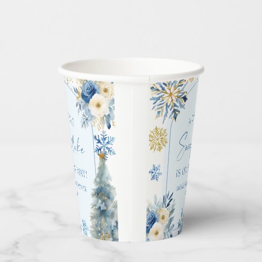 Eine kleine Snowflake Blue Winter Baby Dusche Pappbecher (Rechts)