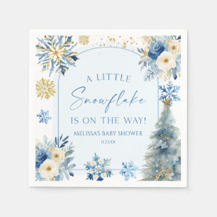 Eine kleine Snowflake Blue Winter Baby Dusche Serviette