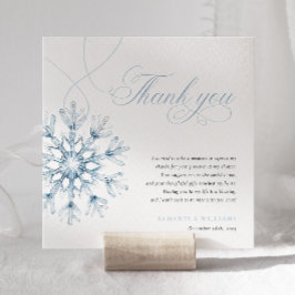 Eine kleine Snowflake Boy Baby Dusche Danke Karte