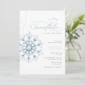 Eine kleine Snowflake Boy Baby Dusche Einladung (Stehend Vorderseite)